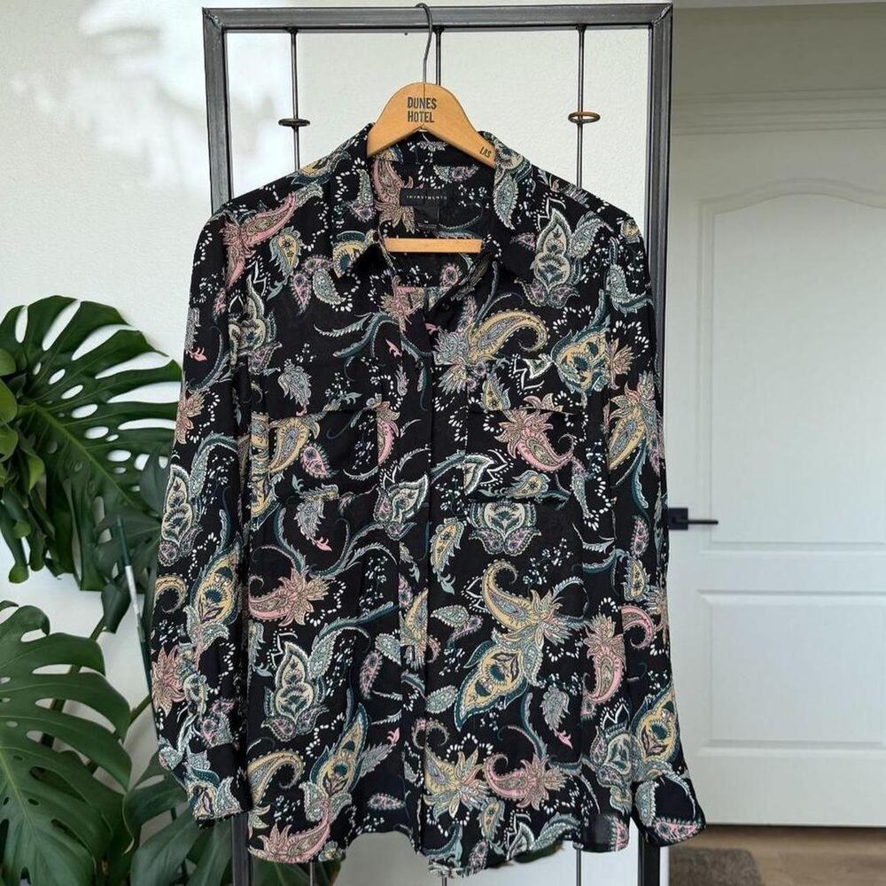 Investments Black Paisley Button-Up